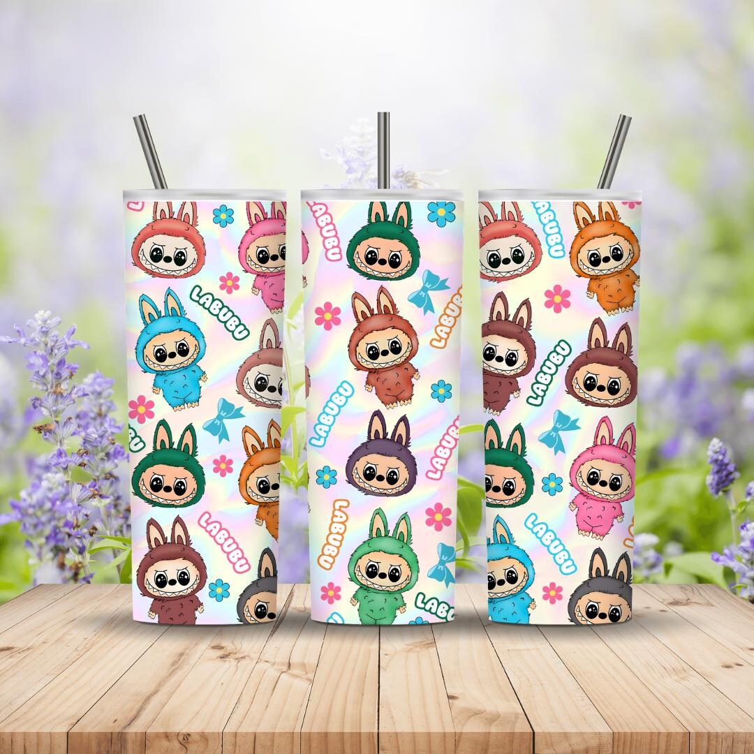 Rainbow Labubu 20oz Tumbler | Cute Cartoon Bunny Stainless Steel ...