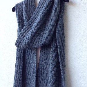 Pattern Knit Scarf PDF Men Scarf Pattern Winter Scarf Gift Hand Knit ...