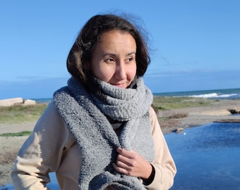Hand Knit Alpaca Wool Scarf: Chunky Oversized Winter Wrap