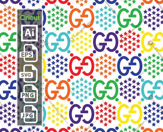 Download Free Gucci Inspired Printable Colorful Graphic Art Monogram Pattern Etsy SVG Cut Files