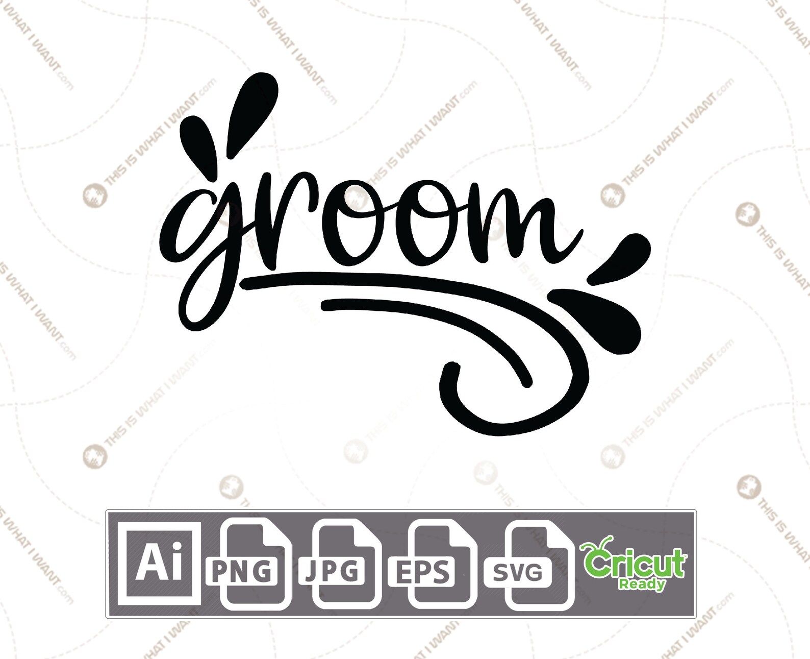 Groom Text With Droplet Design Print N Cut Hi-quality Vector - Etsy