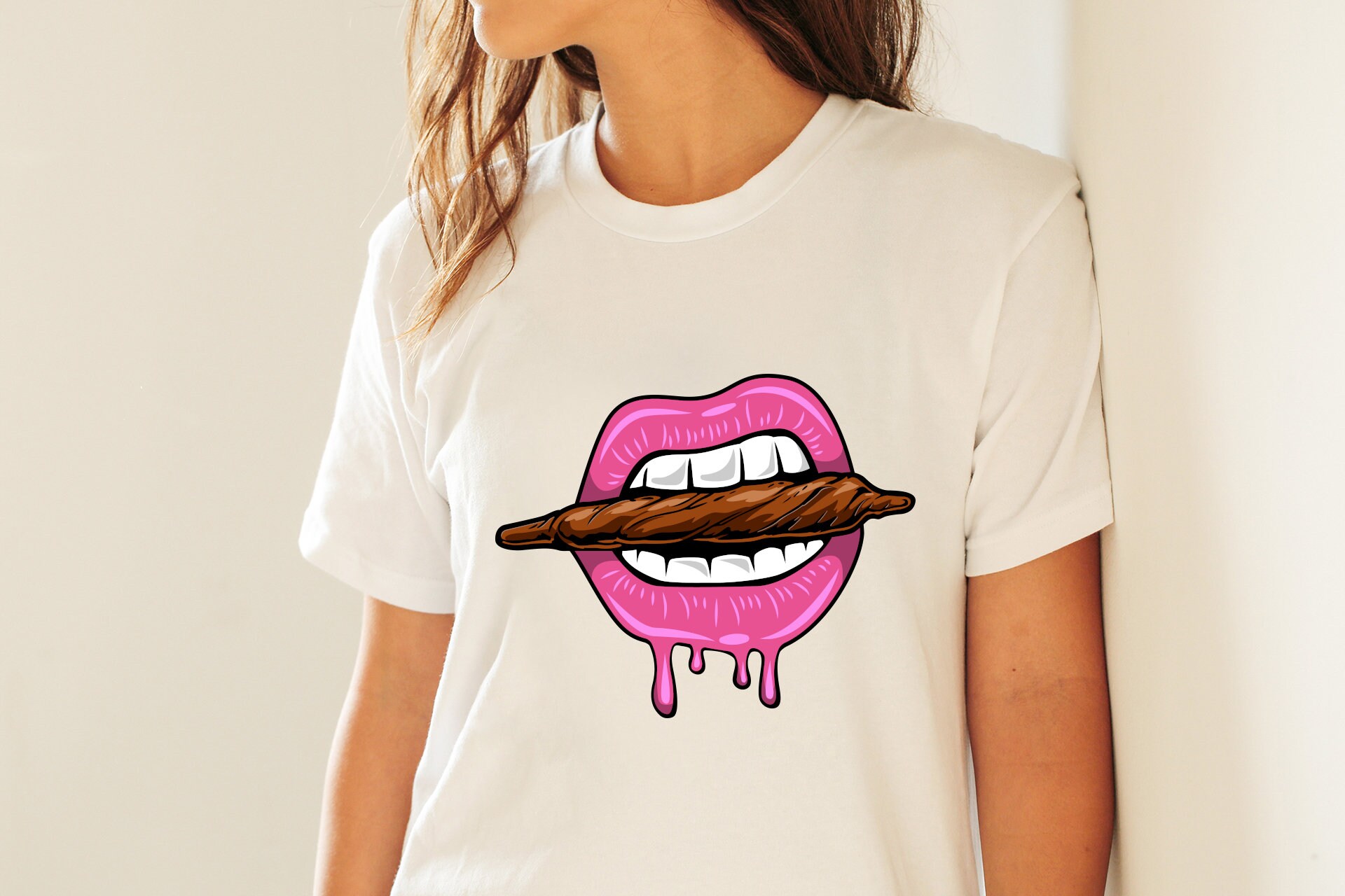 let lip to Tシャツ　ピンク Oversized Pink T-shirt Mouth Edition | Barek Neverlandess
