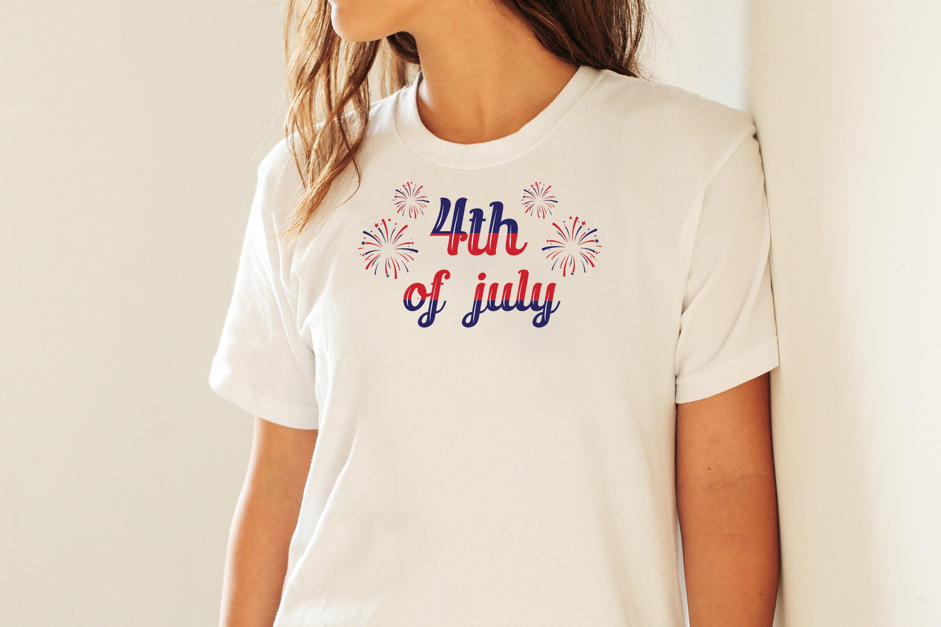 4th of July Cursive Text Inside Fireworks Print and Cut - Etsy