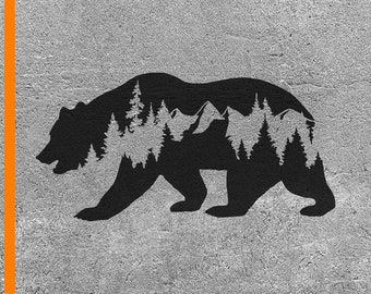 Free Free 258 Silhouette Bear Mountain Svg SVG PNG EPS DXF File