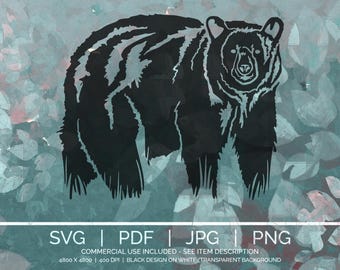 SVG PNG JPG Digital Design Bundle | Black Bear svg | Cricut Silhouette Cut Files | Instant Download | Commercial Use | Bear svg | Laser | 33