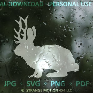 Jackalope SVG File, Funny Clipart, Rabbit Design SVG, Bunny Svg, Laser ...