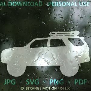Silhouette SVG For Toyota 4Runner, Laser File, Laser Cut File, svg, Laser svg File, Accessories For Toyota, 5th Gen, SUV Clipart, Cars