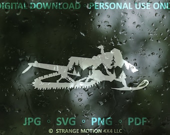 SVG File, Mountain Snowmobile, Adventure, Laser File, Laser Cut File, svg, Laser svg File, Snowmobiling, Mountain SVG, Decal Cut File