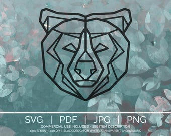 SVG PNG JPG Digital Design Bundle | Line Art Bear | Cricut Silhouette Cut Files | Instant Download | Commercial Use | Bear svg | Laser | 282