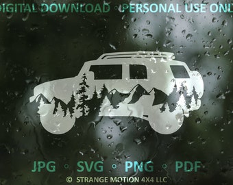 Mountain SVG File For Toyota FJ, FJ Cruiser ClipartLaser File, Laser Cut File, svg, Clipart, Cars, Accessories For Toyota, Mountain svg