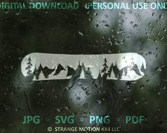 Snowboard SVG File, Mountain SVG, Winter svg, Adventure, Cut File For Cricut And Silhouette, Digital Download, Clip Art, Decal Cut File, CO