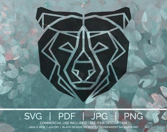SVG PNG JPG Digital Design Bundle | Geometric Bear svg | Cricut Silhouette Cut Files | Instant Download | Commercial Use | Laser Files | 283