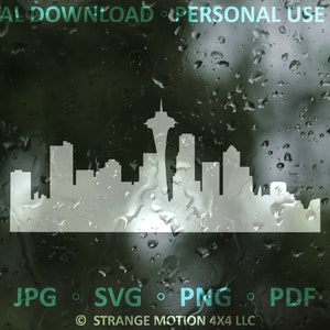 SVG-Datei, Seattle Skyline, Abenteuer, Stadt Clipart, Washington SVG, Laser Datei, Laser geschnitten Datei, svg, Camping svg, Aufkleber geschnitten Datei, pdf
