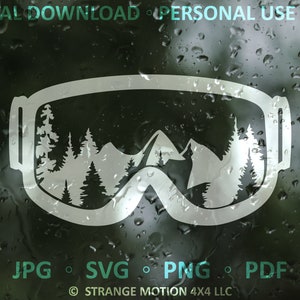 SVG File Mountain Snow Goggles Adventure Cut Files for - Etsy