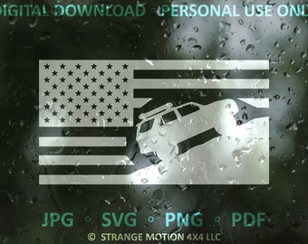 SVG For 4Runner 5th Gen USA Flag, Patriot, American Flag, Cut File For Cricut, Silhouette, Digital, Accessories For Toyota, PDF, png, jpg