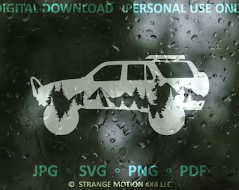 Mountain SVG For 4Runner 2nd Gen, Vector, Clipart, Cut File For Cricut, Silhouette, Laser svg File, Accessories For Toyota, PDF, PNG, jpg