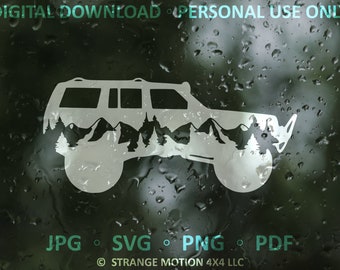 Mountain SVG File For Cherokee XJ, Laser File, Laser Cut File, svg, Mountains SVG, Laser svg File, Accessories For Cars, Clipart xj
