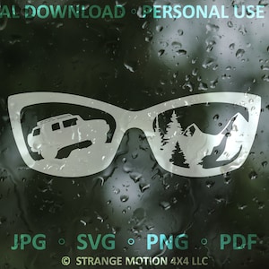 SVG File For FJ Cruiser, Mountain Sunglasses SVG, Laser File, Laser Cut File, svg, Clipart, Fashion, Accessories For Toyota, Fj Clipart