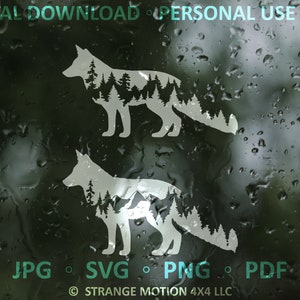 SVG-Datei, Fuchs und Berge, Abenteuer, Laser Datei, Laser geschnitten Datei, svg, Laser svg Datei, Berg SVG, Tier SVG, Aufkleber geschnitten Datei, Kunst