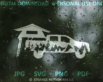 Mountain SVG File For F150, Laser File, Laser Cut File, svg, Overland SVG, Laser svg File, Accessories For Cars, Clipart, Truck, Camp