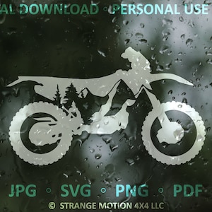 File SVG di Dirt Bike da montagna, file laser, file di taglio laser, svg, accessori per Dirt Bike, SVG avventura, SVG di montagna, immagine di Dirt Bike, vettore