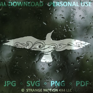 Fichier SVG Mouette, oiseaux, aventure svg, fichier laser, fichier découpé au laser, svg, fichier svg laser, Animal SVG, vagues SVG, fichier de coupe sticker, Cali