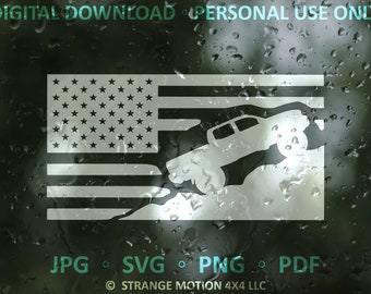 American Flag SVG For Tacoma, Laser File, Laser Cut File, svg, Flag Vector Image, American Flag Stencil, SVG For Toyota, Accessories, 4x4
