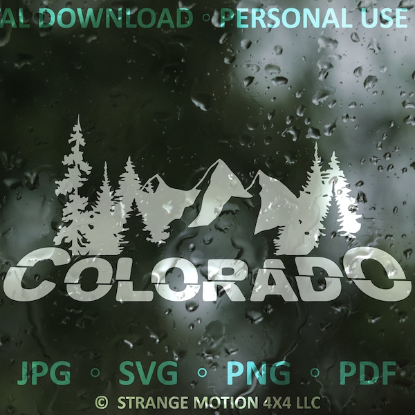 Colorado SVG File, Mountain SVG, Mountains and Trees Clipart, Laser File, Laser Cut File, svg, Colorado State svg, Outdoor Adventure SVG
