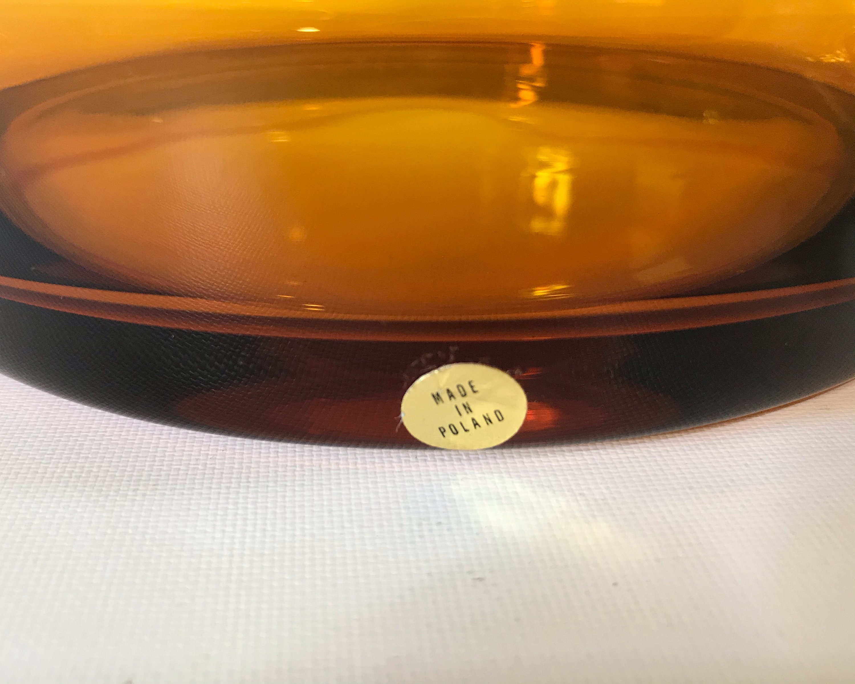 Vintage 1970s Amber Glass Punch Bowl Set with 8 Cups and Etsy