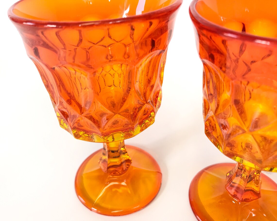 Small Orange Wine Glasses Noritake Perspective in Tangerine Etsy