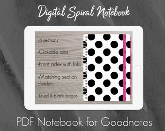 Digital Spiral Notebook∙ Goodnotes ∙ Notability ∙Paperless Notebook