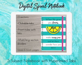 Digital Spiral Notebook∙ Goodnotes ∙ Notability ∙Paperless Notebook