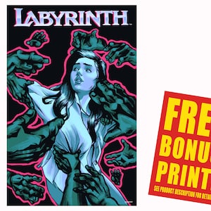 Labyrinth 1986 Original Movie Poster Print / Sara (Jennifer Connelly) and the Helping Hands Poster Print