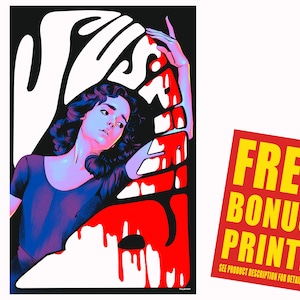 Suspiria 1977 Movie Poster Print Variant 1 of 2 &quot;Ballerina&quot;, Dario Argento, Jessica Harper, Stefania Casini, Giallo