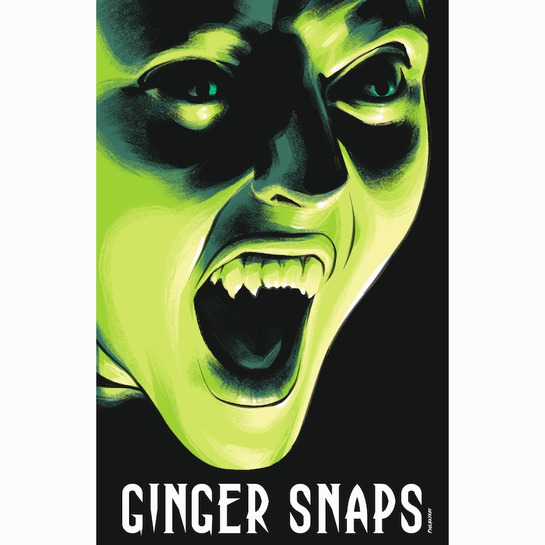 Ginger Snaps 2000 Original Movie Poster Print / Variant 2 of 2 / Ginger Fitzgerald (Katharine Isabelle) Snarl image 2