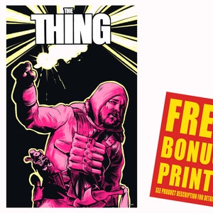 The Thing Poster, The Thing 1982 Movie Poster Print, The Thing Movie Poster, Kurt Russell, John Carpenter&#39;s The Thing, Horror Movie Art