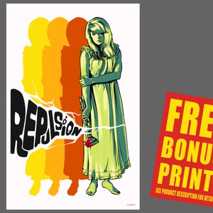 Repulsion 1965 Movie Poster Fan Art / Catherine Deneuve with a Candlestick Vintage Style Poster Print
