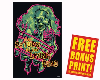 Return of the Living Dead Poster, Return of the Living Dead 1985 Movie Poster, Return of the Living Dead Movie Poster, Zombie Poster Art