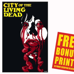 City of the Living Dead (1980) Original Movie Poster / Lucio Fulci / Lady Spewing Guts Poster Print