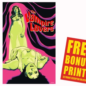 The Vampire Lovers Poster, die Vampirliebhaber 1970 Film Poster Print, Die Vampire Lovers Filmplakat, Hammer, Ingrid Pitt, Kate O'Mara
