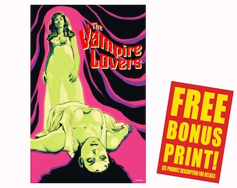 The Vampire Lovers Poster, The Vampire Lovers 1970 Movie Poster Print, The Vampire Lovers Movie Poster, Hammer, Ingrid Pitt, Kate O'Mara