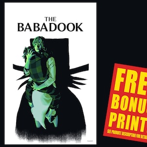 The Babadook 2014 Movie Poster Fan Art / Amelia (Essie Davis) and Samuel (Noah Wiseman) Flee the Babadook Poster Print