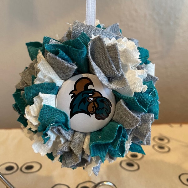 Teal /White and Gray Coastal Carolina Ornaments