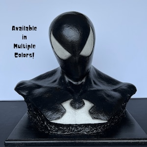 Symbiote Spider-Man Bust! Black suit Spider-Man Statue, Spider-Man Display, Hand made Latex and poly foam Spider-Man bust/collectable