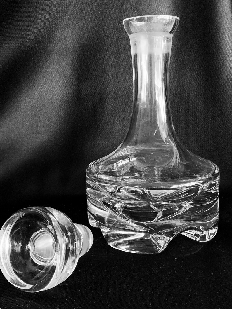 Vintage KROSNO Poland Crystal Decanter Rare. Thick Footed Etsy