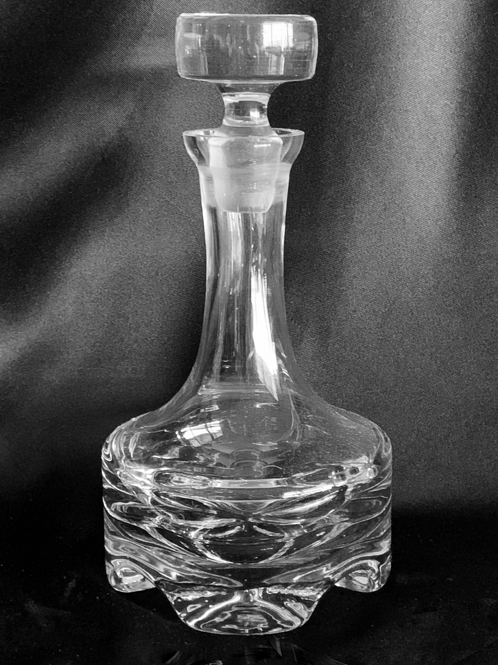 Vintage KROSNO Poland Crystal Decanter Rare. Thick Footed Etsy