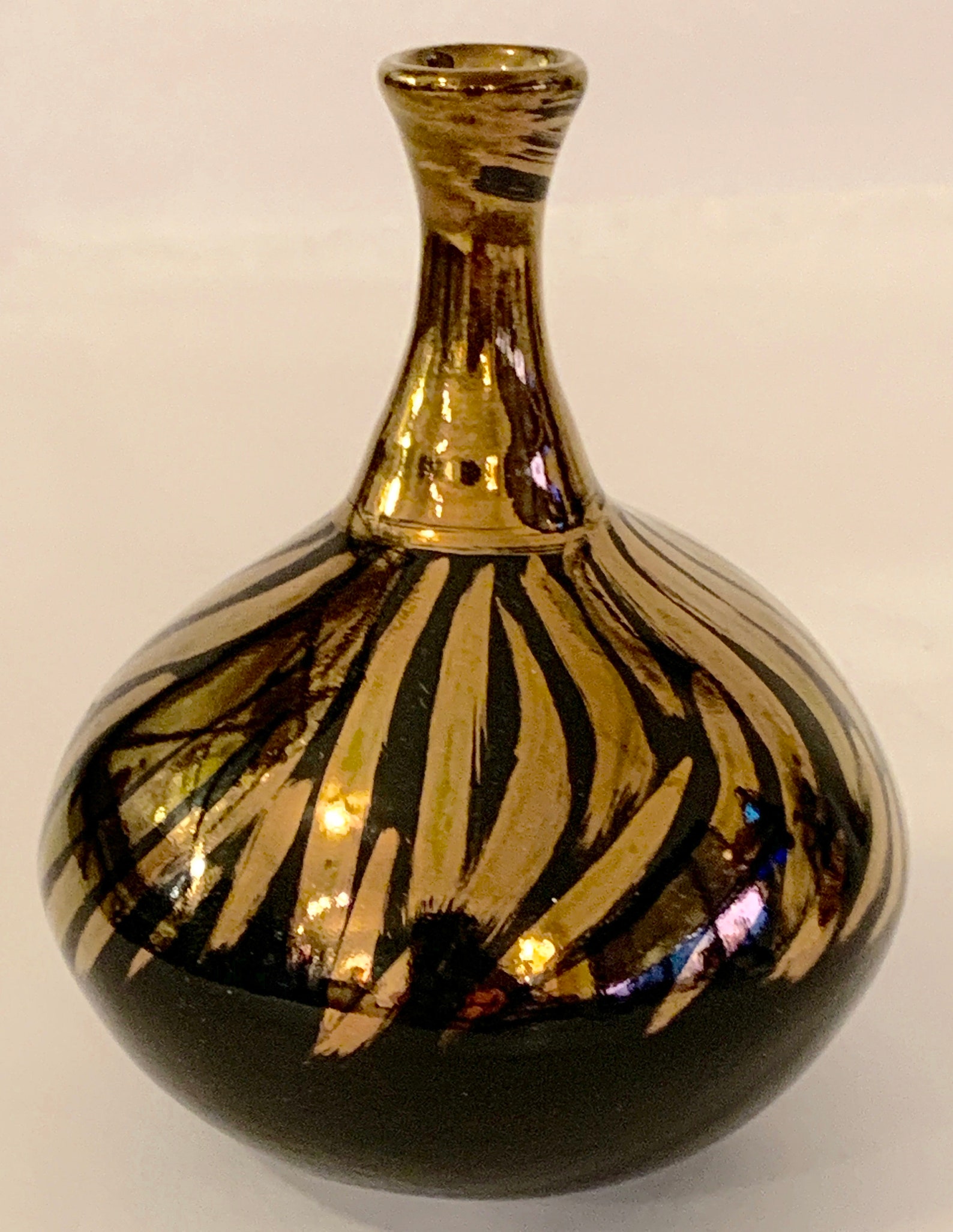 Gold and Black Swirled Small Bud Vase Etsy UK