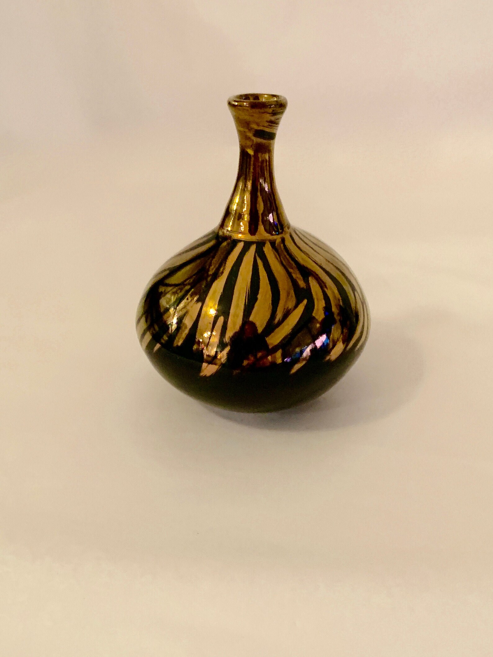 Gold and Black Swirled Small Bud Vase Etsy UK