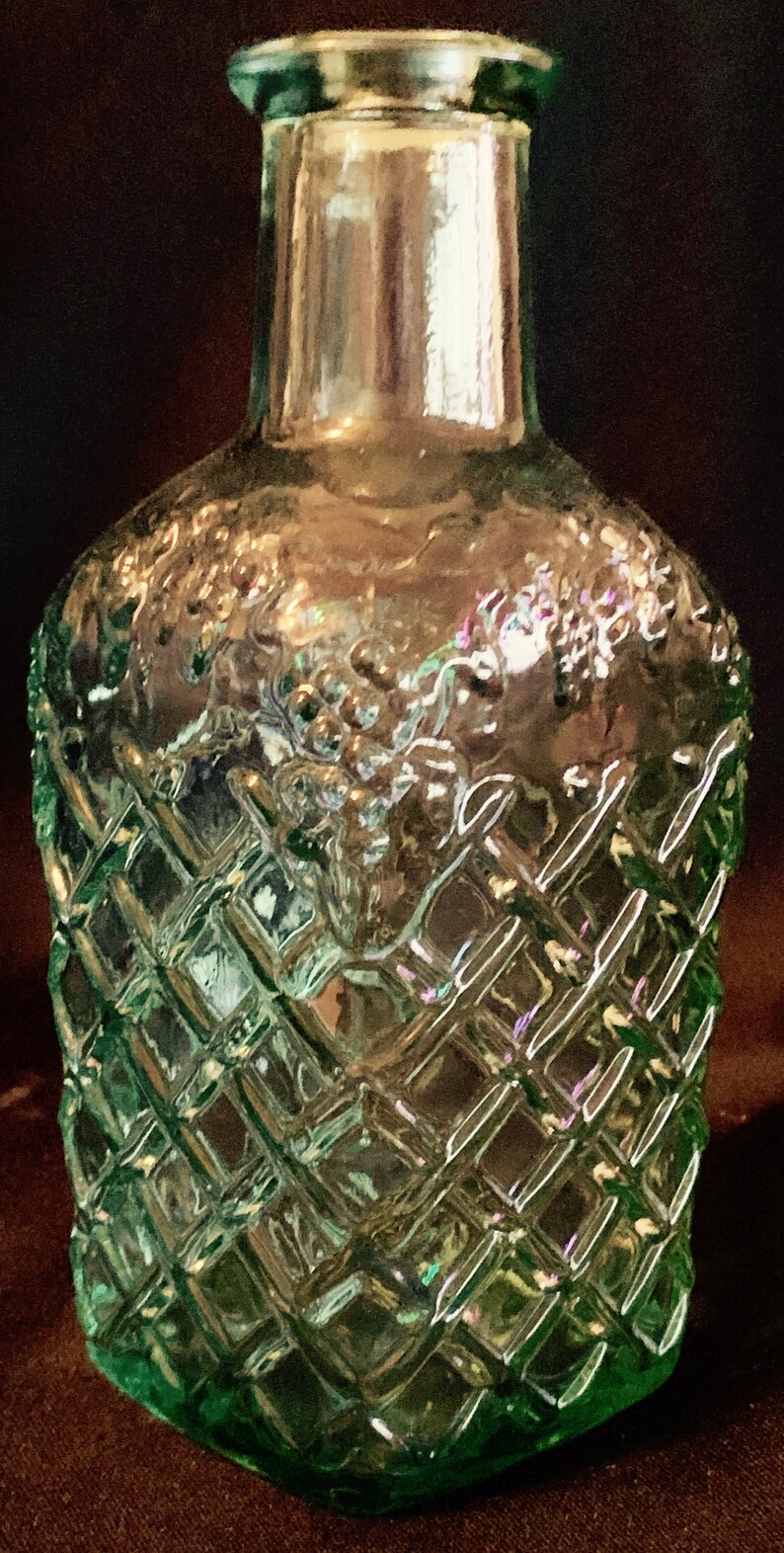 Vintage Green Wine Jug Made in Canada Vineyard Grapes and Etsy New