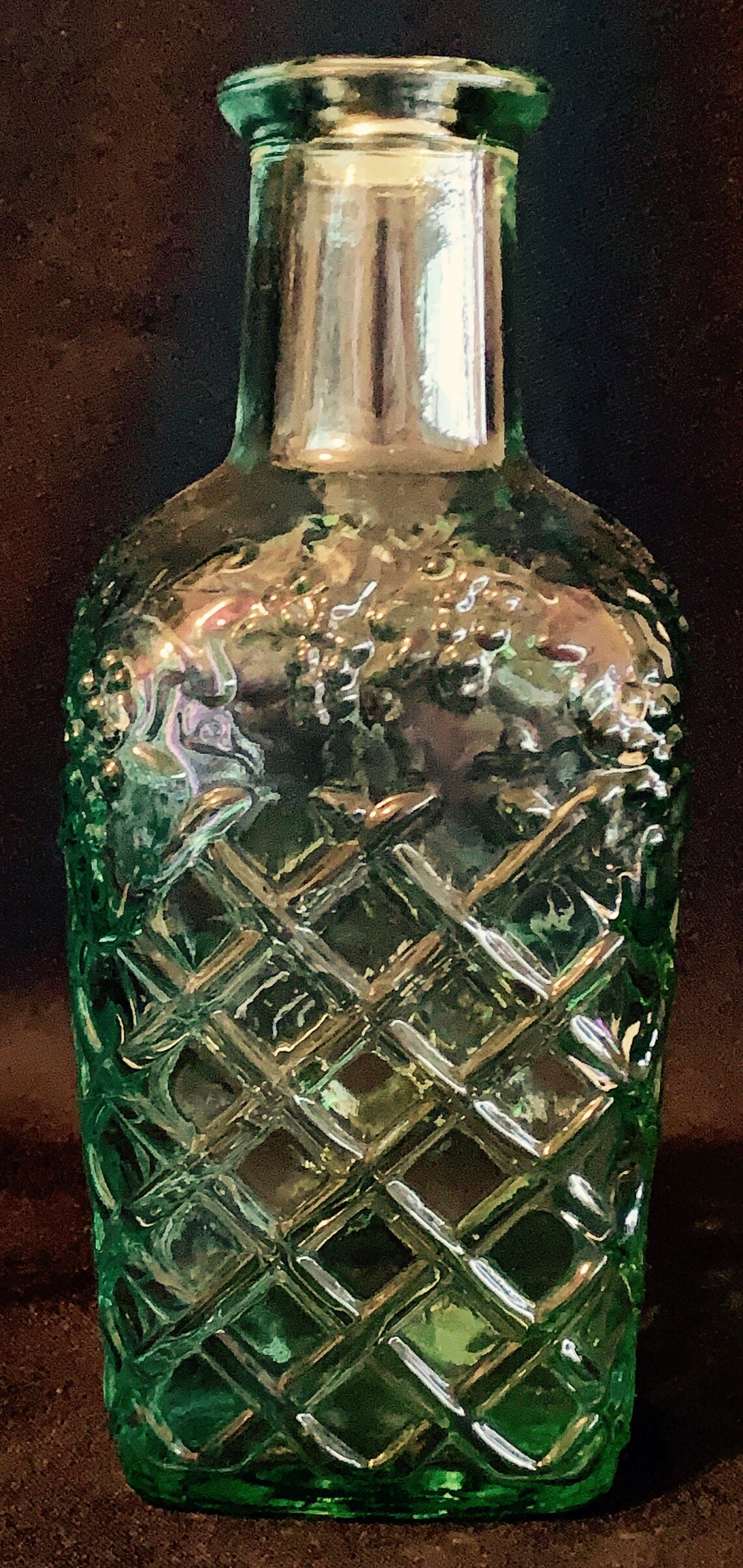 Vintage Green Wine Jug Made in Canada Vineyard Grapes and Etsy